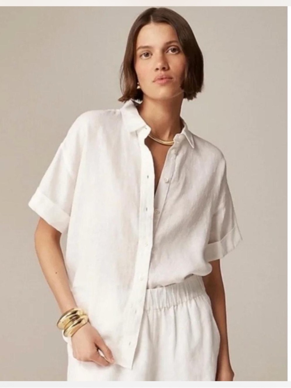 J.Crew Capitaine oversized button up shirt in Baird McNutt Irish linen, size XS